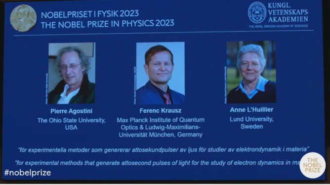 Nobel Prize in Physics Awarded to 3 Scientists for Work on Electrons