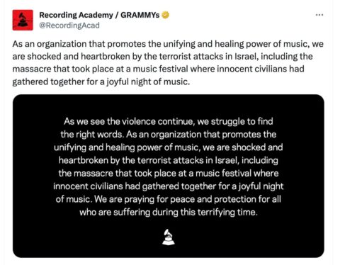 Warner, Sony, Universal & The Recording Academy Release Statements Condemning Hamas Attacks in Israel