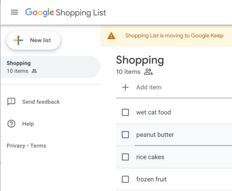 Google is moving Shopping List and other notes into one app to worry about, Keep