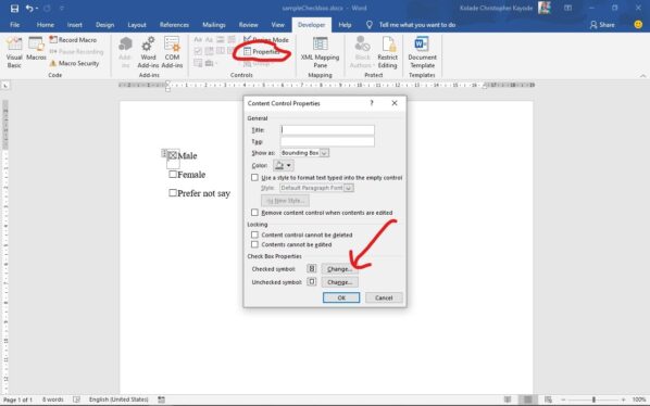 How to insert a checkbox in Word on Windows and Mac