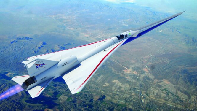 NASA’s X-59 ‘quiet’ supersonic jet heads for a new red, white and blue paint job