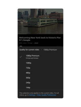 YouTube’s enhanced 1080p video now available on more devices