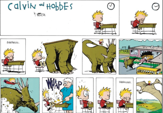 10 Most Surreal Calvin and Hobbes Comics About Dinosaurs