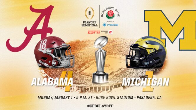 Alabama Crimson Tide vs. Michigan Wolverines live stream: Watch the 2024 Rose Bowl