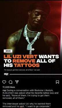 Lil Uzi Vert Says They Want to Have All Their Tattoos Removed