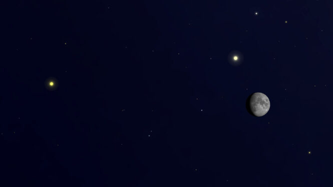 Moon Meets Up with Jupiter, Saturn