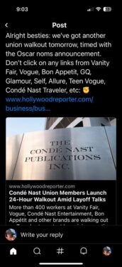 Condé Nast Union Members Launch 24-Hour Walkout Amid Layoff Talks