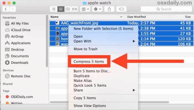 How to make a zip file on a Mac