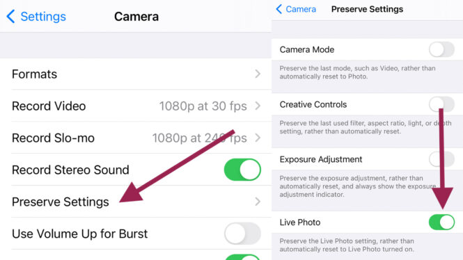 How to turn off Live Photos on an iPhone