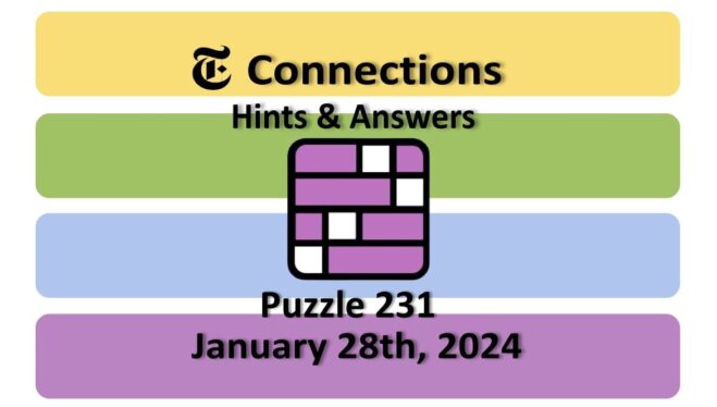 Today’s Connections Answers & Hints For January 28, 2024 (Puzzle #231)