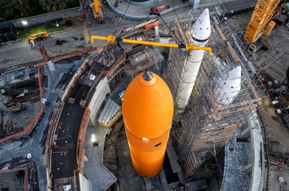 Watch crane lift space shuttle Endeavour into place for museum exhibit early Jan. 30