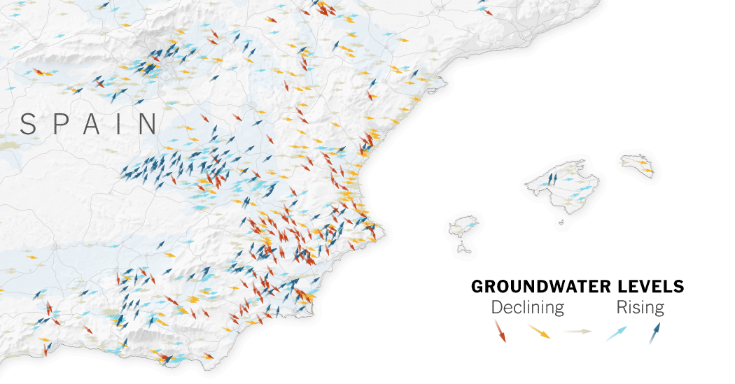 Where Groundwater Levels Are Falling, and Rising, Worldwide