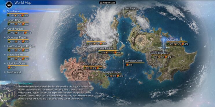 FF7 Rebirth’s Map Compared To The Original Final Fantasy 7’s Gaia