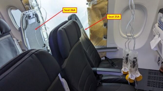 Four bolts were missing from Boeing 737 before door plug blew off, NTSB says