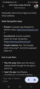 Gemini on Android can’t ID songs, and it’s frustrating