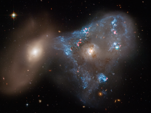 Hubble Captures a Suspected Galaxy Encounter