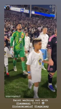 Kim Kardashian Shares Video of Son Saint Walking Lionel Messi Onto the Field for LA Galaxy vs Inter Miami CF Game