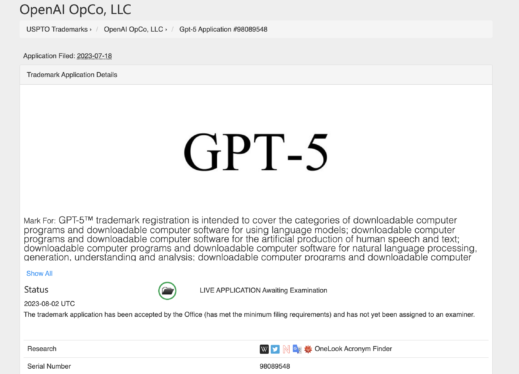 No ‘GPT’ trademark for OpenAI