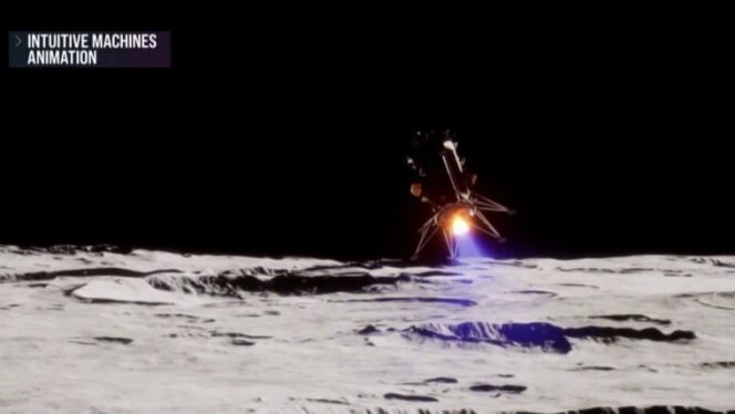 Odysseus Lander Touches Down on the Moon