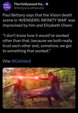 Paul Bettany Reveals He And Elizabeth Olsen Improvised Vision’s Avengers: Infinity War Death