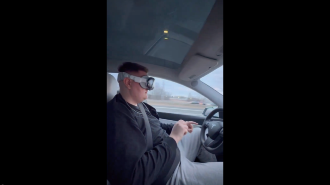 Tesla Driver ‘Arrested’ for Driving With Apple Vision Pro Says It Was Just a ‘Skit’