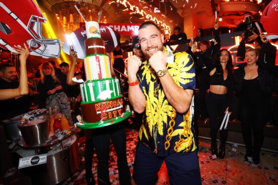 Travis Kelce Belts Out Taylor Swift’s ‘Love Story’ While Partying With Patrick Mahomes in Las Vegas