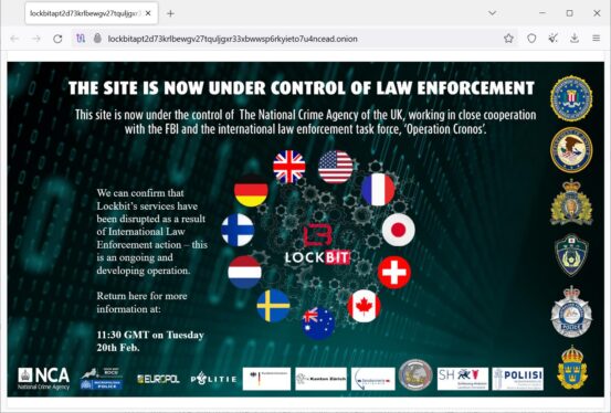 US, UK authorities claim seizure of LockBit ransomware gang’s dark web leak site