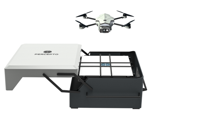 Cypher’s inventory drone launches from an autonomous mobile robot base