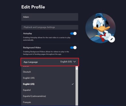 How to change the language on Disney+