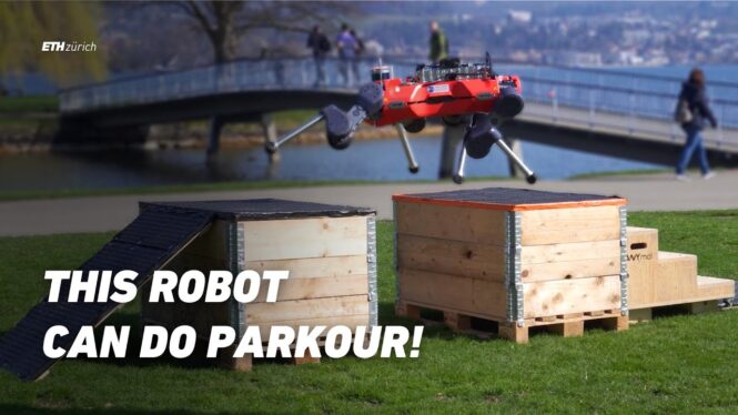 This four-legged robot learned parkour to better navigate obstacles