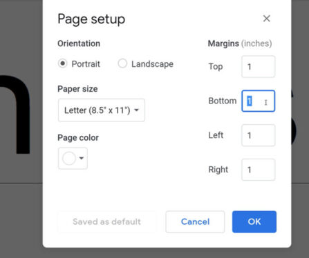 How to change margins in Google Docs