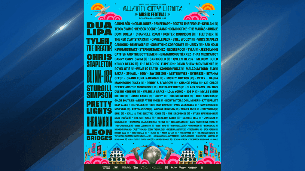 Dua Lipa, Chris Stapleton, Blink-182 & More to Headline Austin City Limits Music Festival 2024