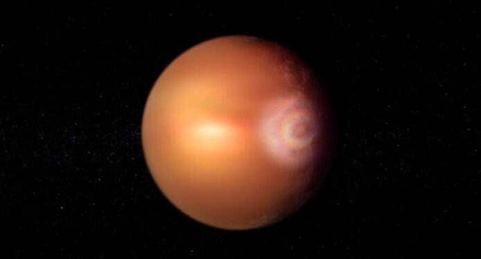 Glow of an exoplanet may be from starlight reflecting off liquid iron