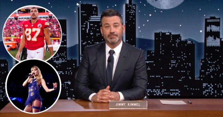 Jimmy Kimmel Jokes That Travis Kelce Is Taylor Swift’s ‘Broke Boyfriend’