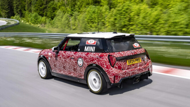 Mini John Cooper Works previewed in camo keeping gas performance alive