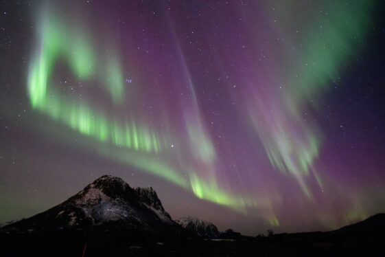Northern Lights Glow in the Sky Amid Solar Storm