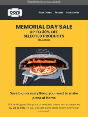 Ooni’s Memorial Day sale discounts pizza ovens by up to 30 percent