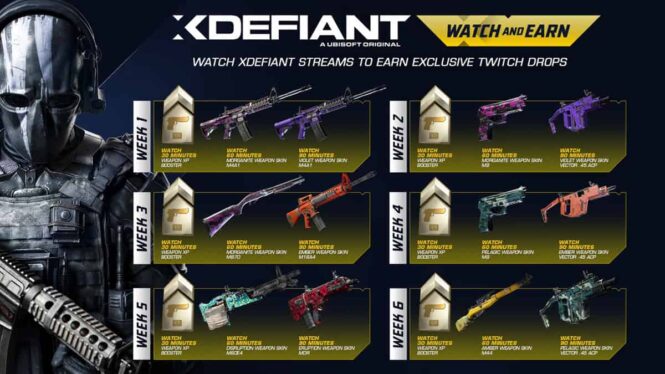 XDefiant Twitch drops: rewards list and how to redeem them
