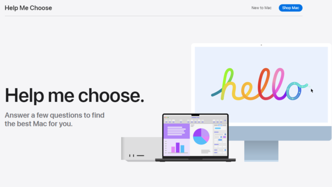 Apple read my mind and has launched a website dedicated to helping you choose a Mac