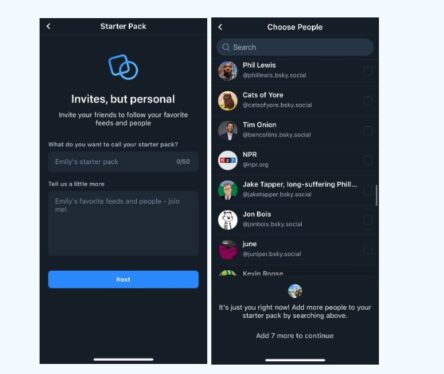 Bluesky lets you curate accounts and feeds to follow with its “Starter Pack” feature