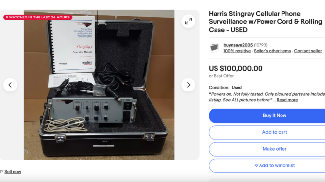 Ebay Seller Offers $100,000 Stingray Device So You Can Track Your Friends and Enemies