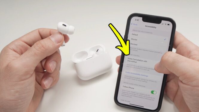 How to use noise cancellation in just one AirPods Pro
