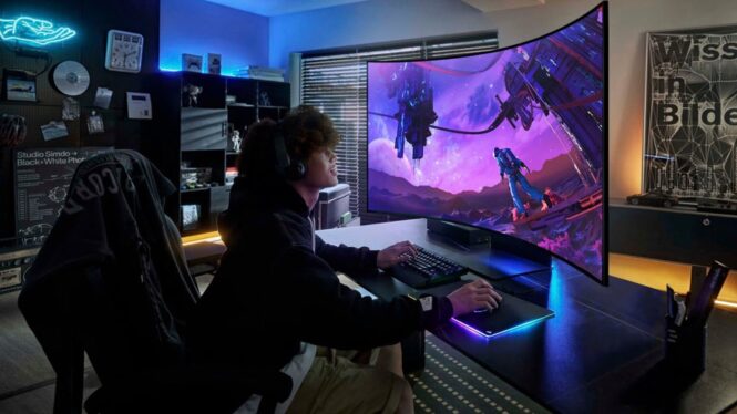 Samsung’s 55-inch rotating gaming monitor has a $1,000 price cut today