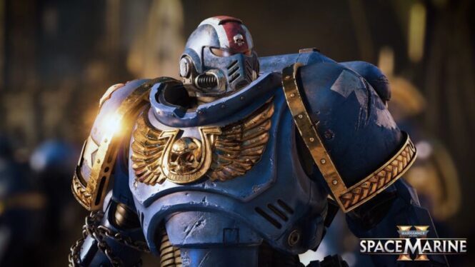 Full dev build of Space Marine 2 leaks, and players are already leveling up