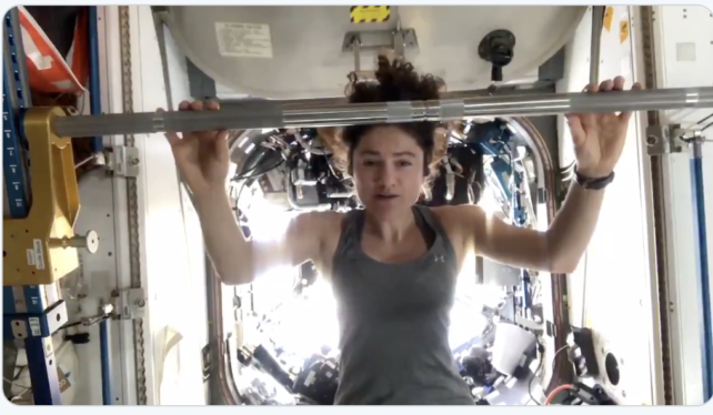 ISS astronaut video shows a tough gym workout