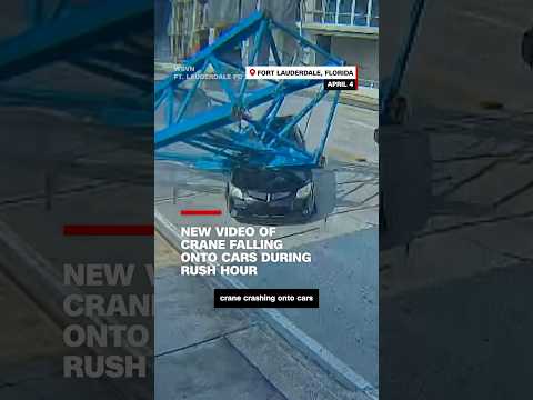 New video of crane falling onto cars during rush hour