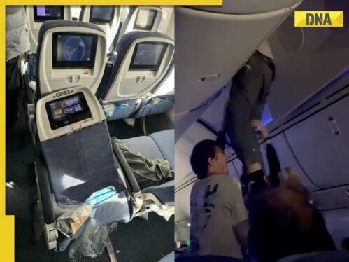 Scary Turbulence Sends Man Flying Into Overhead Bin in Viral Video