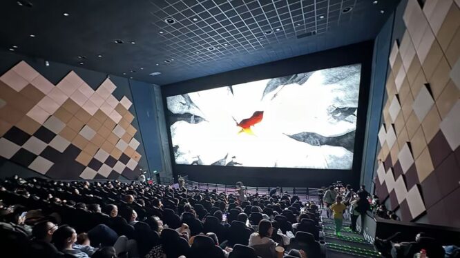 Sounds unbelievable: Chinese tech company devised huge acoustically transparent LED cinema screen with a smart trick that makes massive loudspeakers invisible