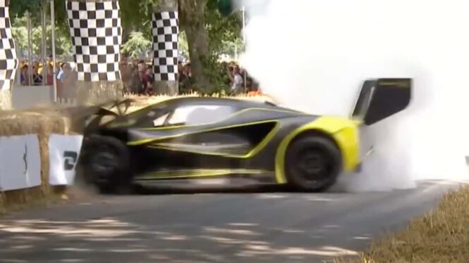 Watch the Lotus Evija X wreck at Goodwood Festival of Speed