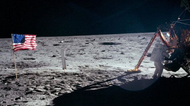 What became of the flags Apollo astronauts left on the moon?